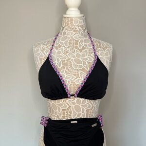 VENUS Black Bikini with Pink Accents